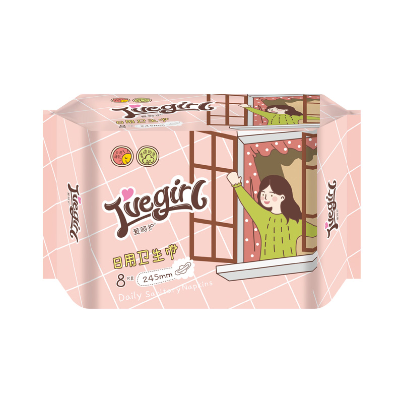 Almohadilla menstrual para incontinencia femenina diurna de productos de higiene femenina Ivegirl 245 mm