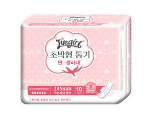 I'vegirl Toalla sanitaria coreana ultrafina de flujo moderado diurno con alas, sin perfume, paquete de 10